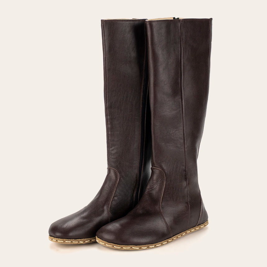 Women's Cafe Noir Barefoot Knee High Boots - Atlantis Handmade Shoes -