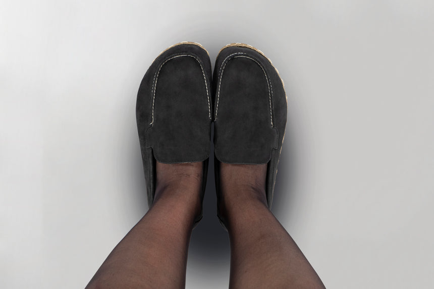 Men's Black Nubuck Moccasins - Atlantis Handmade Shoes -