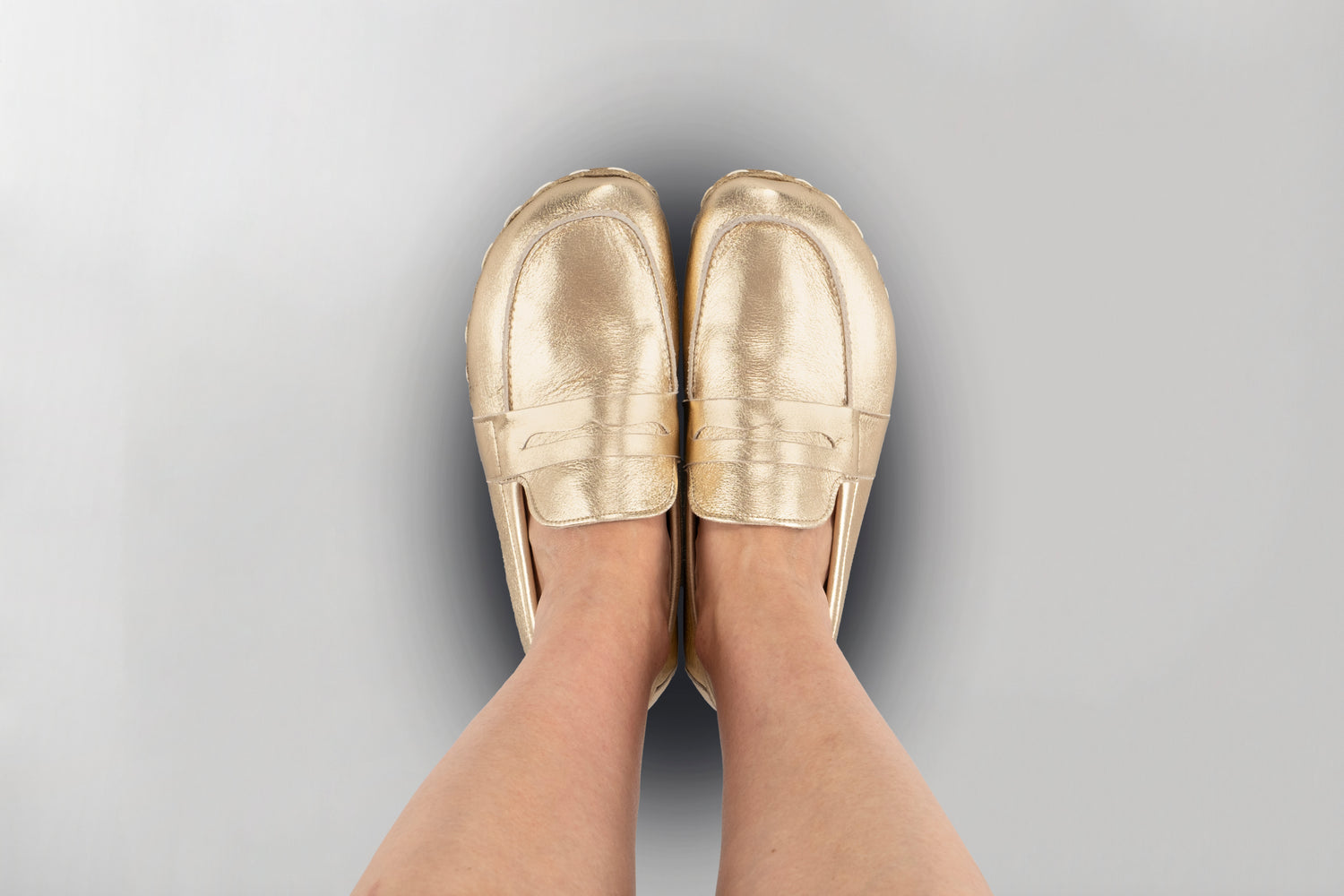 Men's Gold Penny Loafers - Atlantis Handmade Shoes -