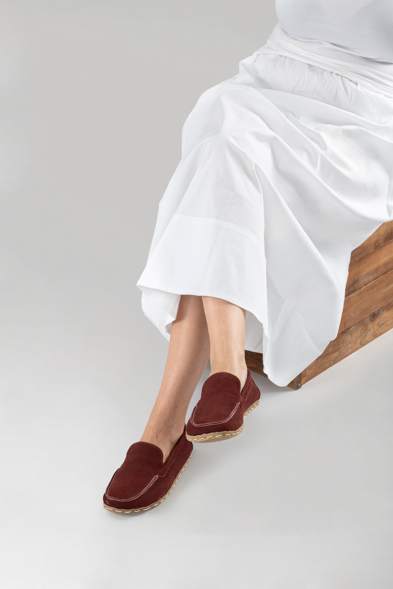 Women's Burgundy Moccasins