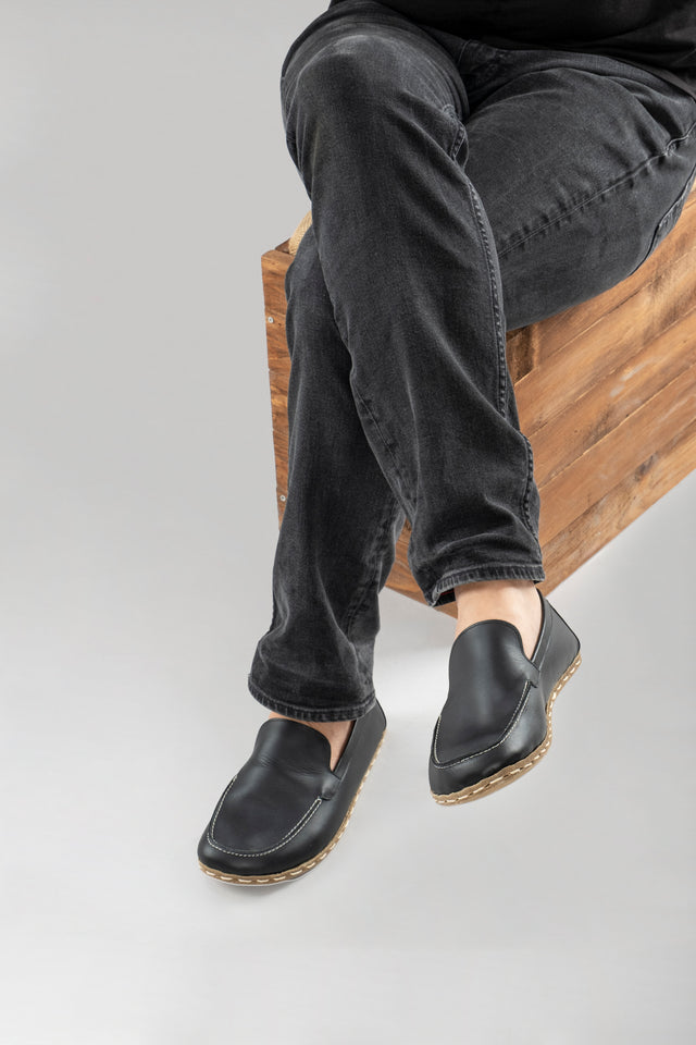 Men's Black Moccasins - Atlantis Handmade Shoes -