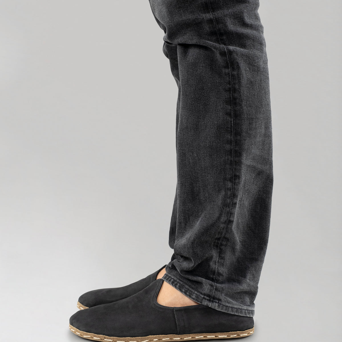 ATLANTIS Barefoot Sandals Black Suede Men\'s Loafers 11.5 Nubuck Minimalists Shoe Mens Moccasin Shoes, Mens Barefoot Shoes, Black Nubuck  main image 3
