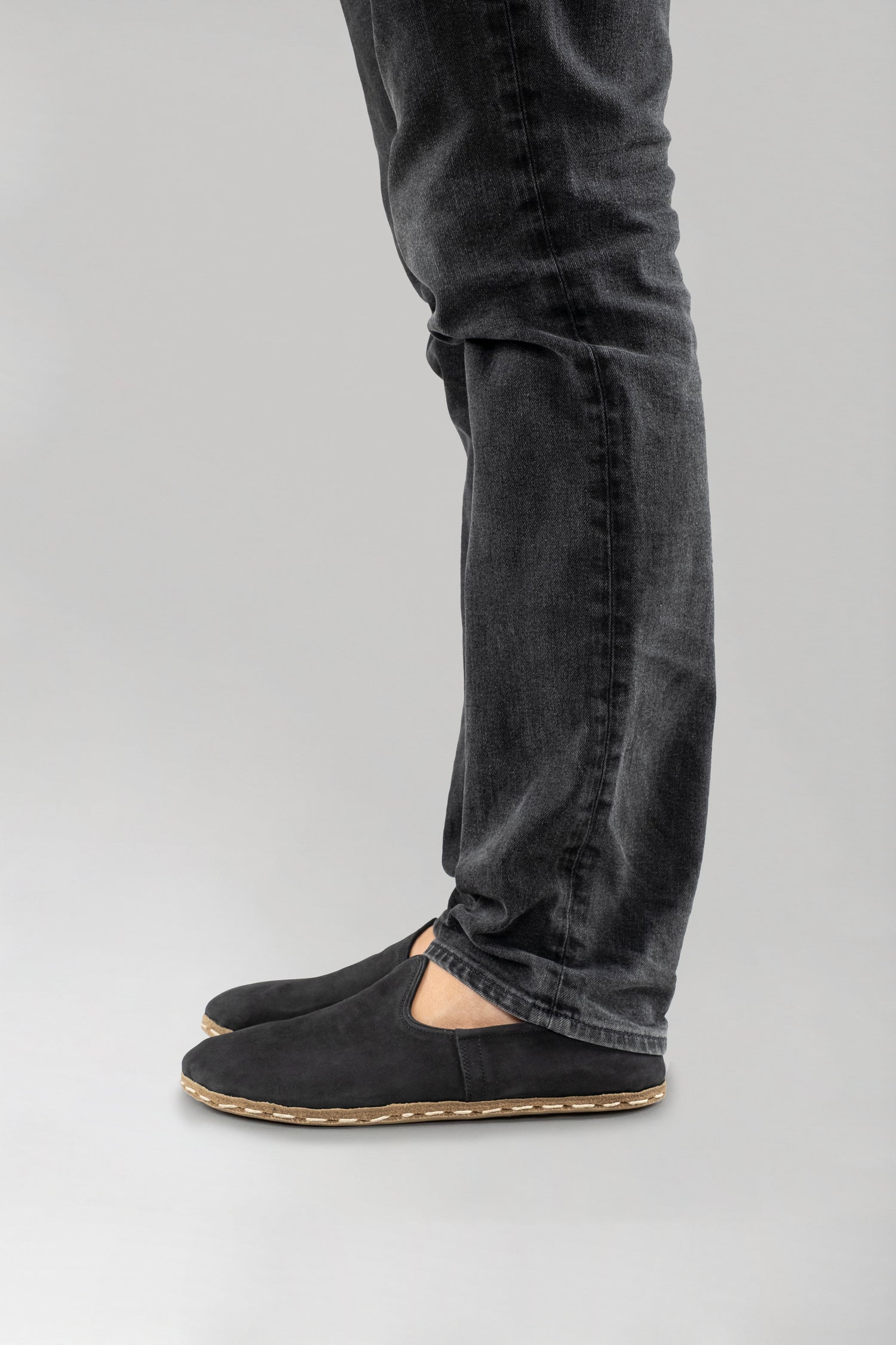 Men's Black Nubuck Barefoots - Atlantis Handmade Shoes -