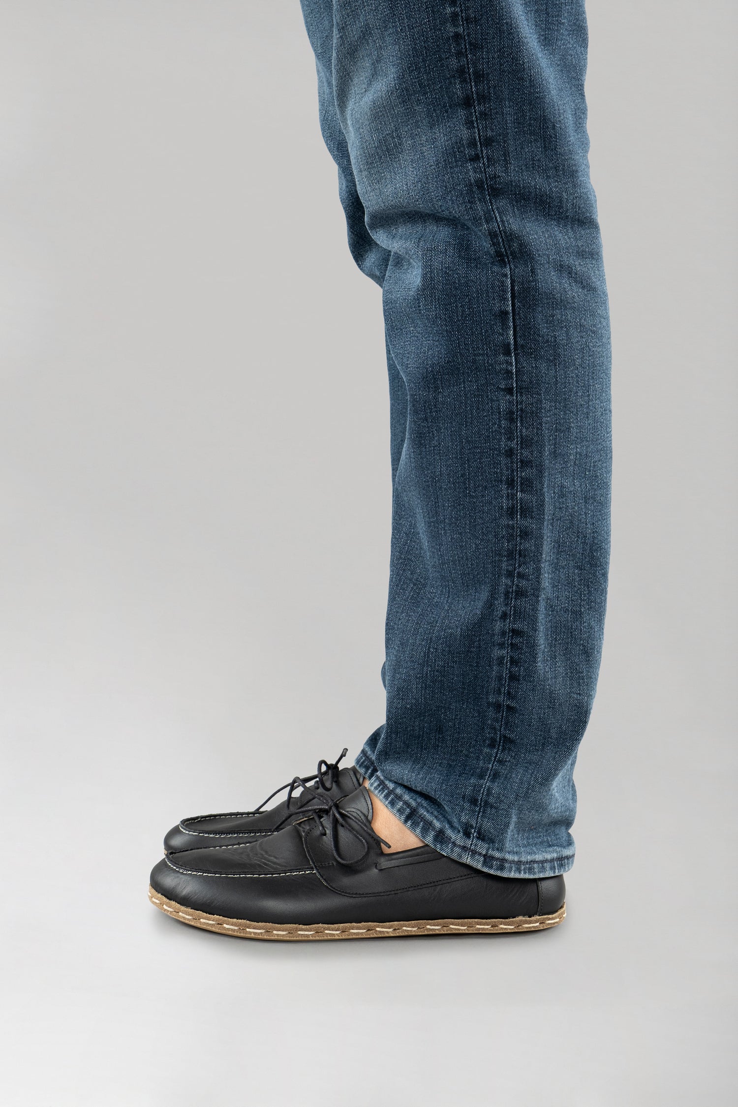 Men's Black Dock Shoes - Atlantis Handmade Shoes -