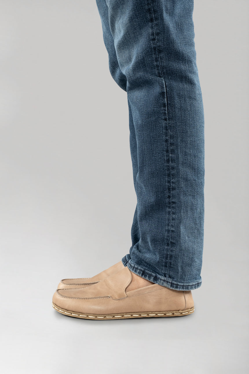 Men's Tan Moccasins - Atlantis Handmade Shoes -