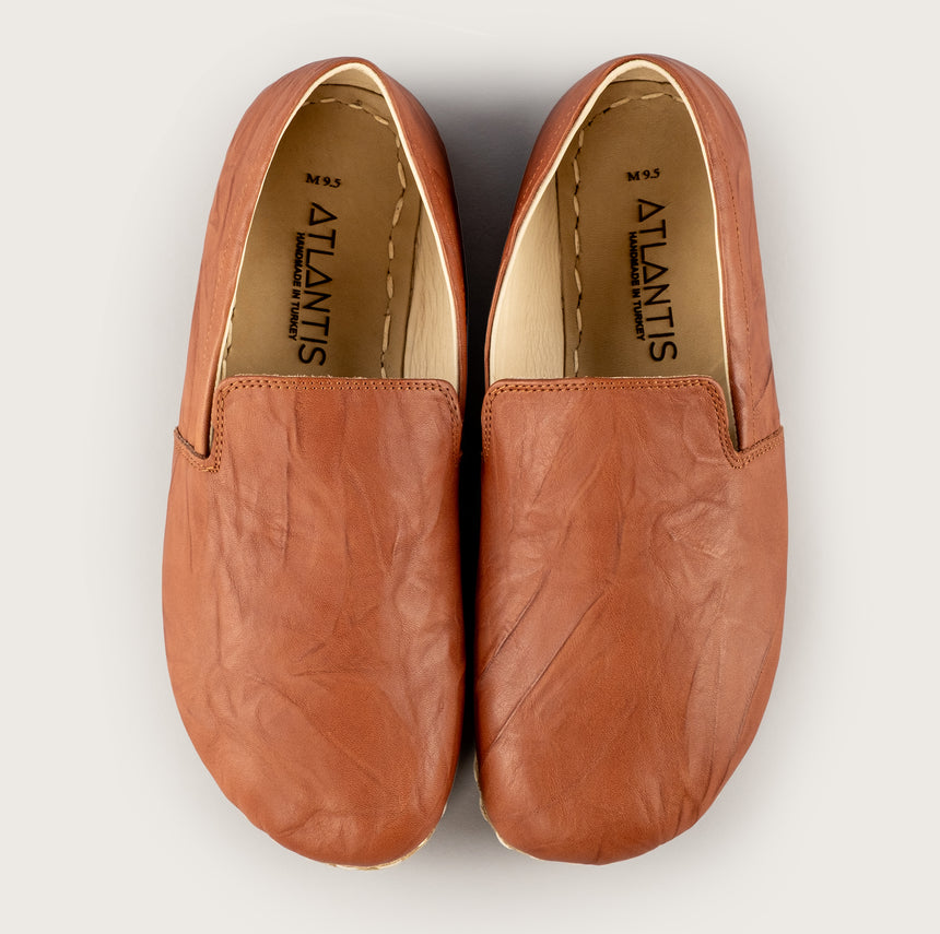 Women’s Wrinkled Brown Minimalists - Atlantis Handmade Shoes - 4110060487546