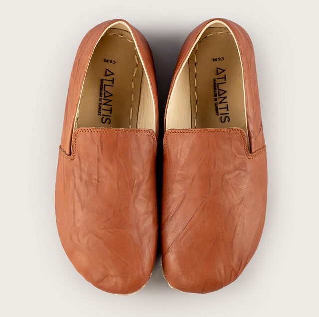 Women’s Wrinkled Brown Minimalists - Atlantis Handmade Shoes - 4110060487546