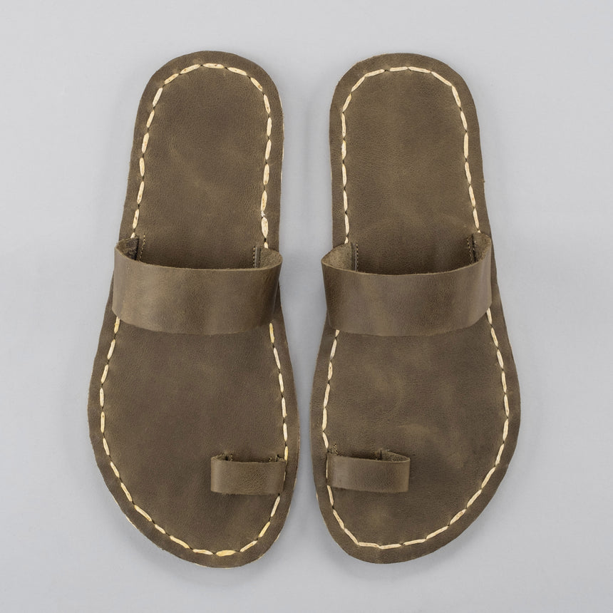 Grüne Barfuß-Zehensandalen für Damen