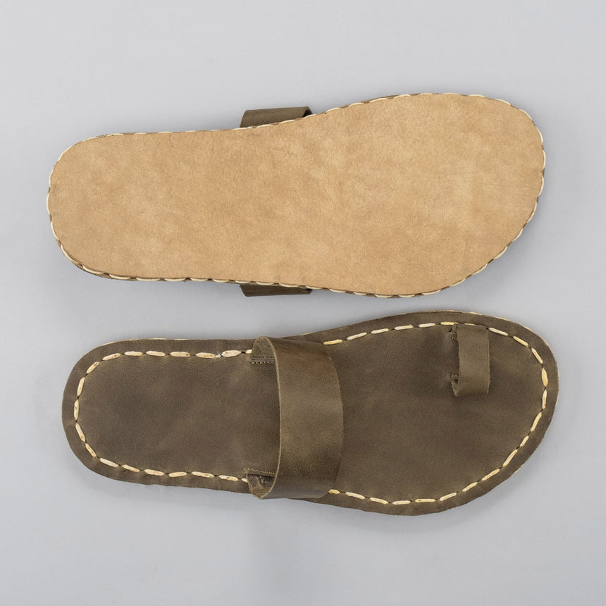 Grüne Barfuß-Zehensandalen für Damen