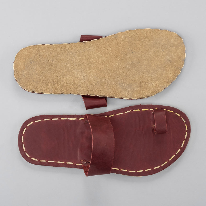 Rote Barfuß-Zehensandalen für Damen