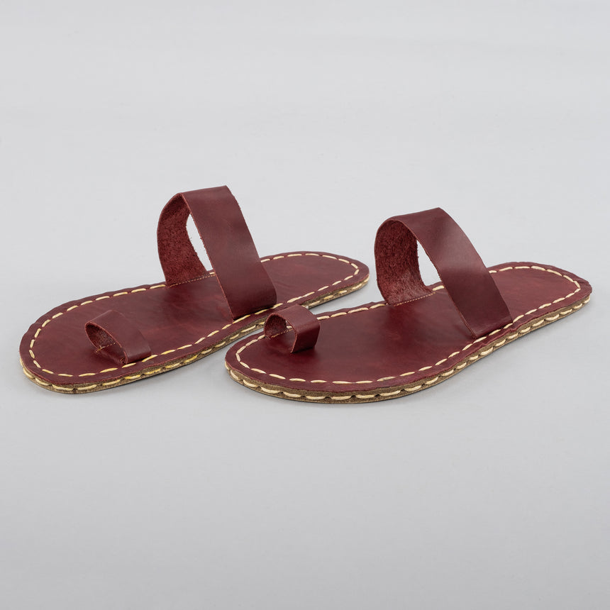 Rote Barfuß-Zehensandalen für Damen