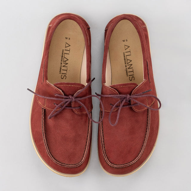 Burgunderrote Boat Shoes für Herren