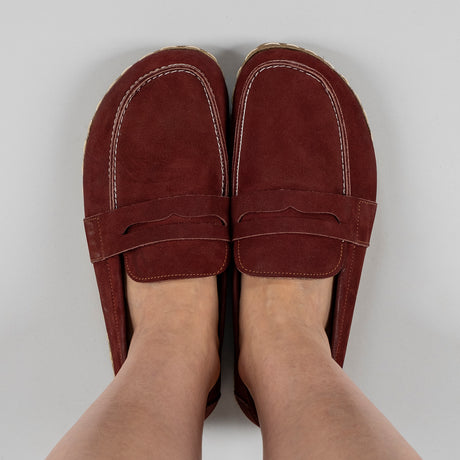 Men's Burgundy Penny Loafers - Atlantis Handmade Shoes -