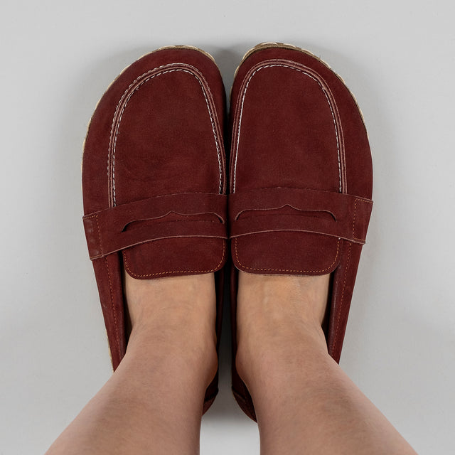 Men's Burgundy Penny Loafers - Atlantis Handmade Shoes -