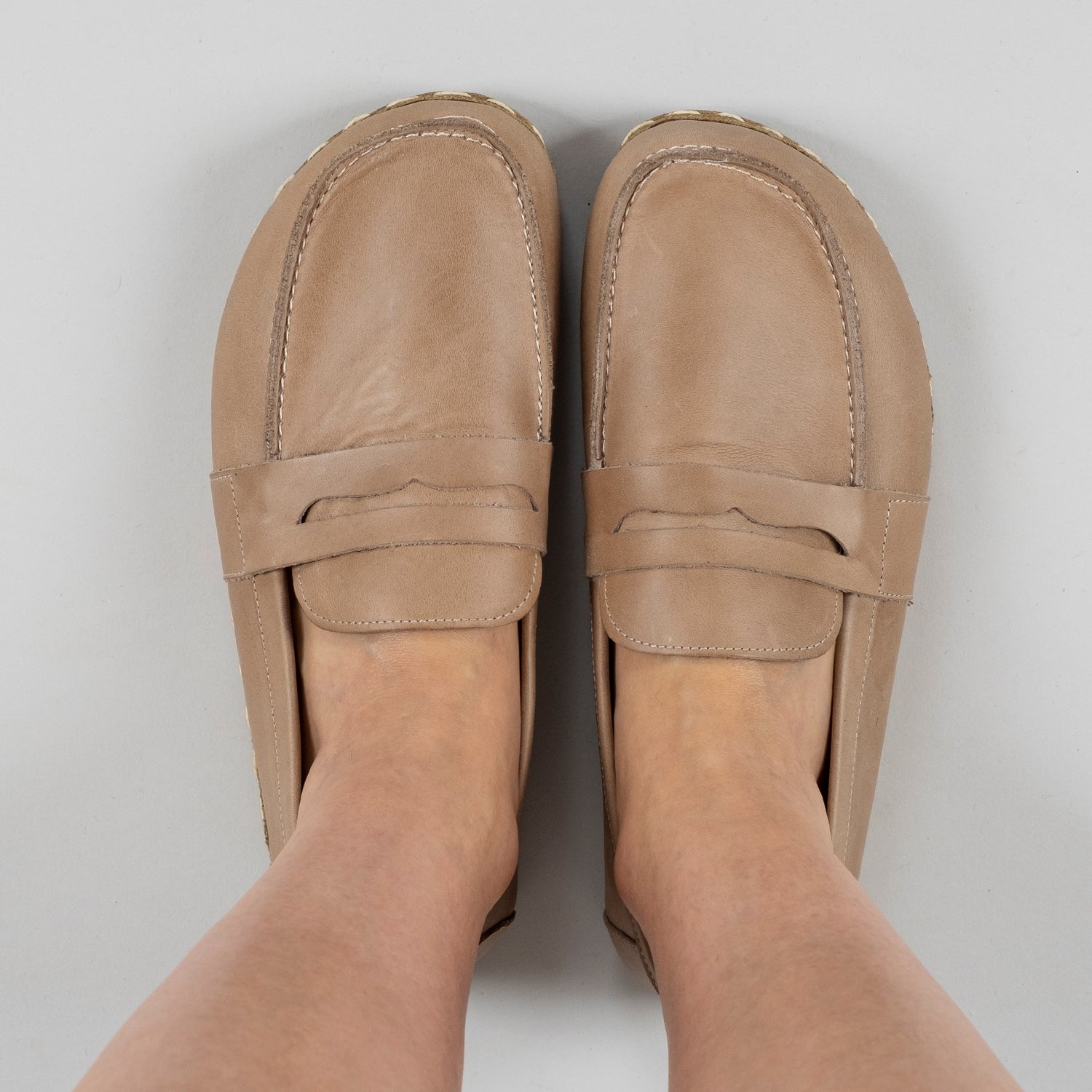 Men's Tan Penny Loafers - Atlantis Handmade Shoes -
