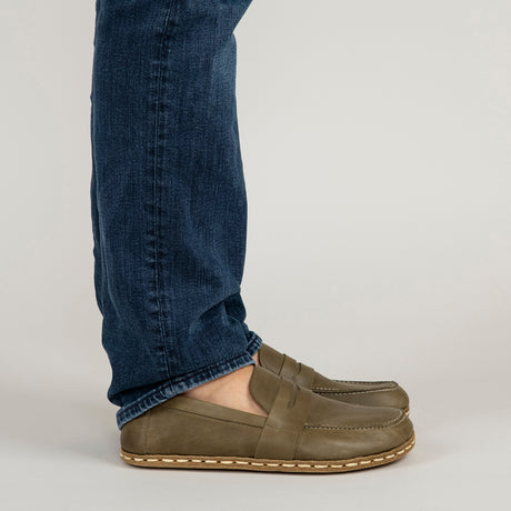 Men's Green Penny Loafers - Atlantis Handmade Shoes -