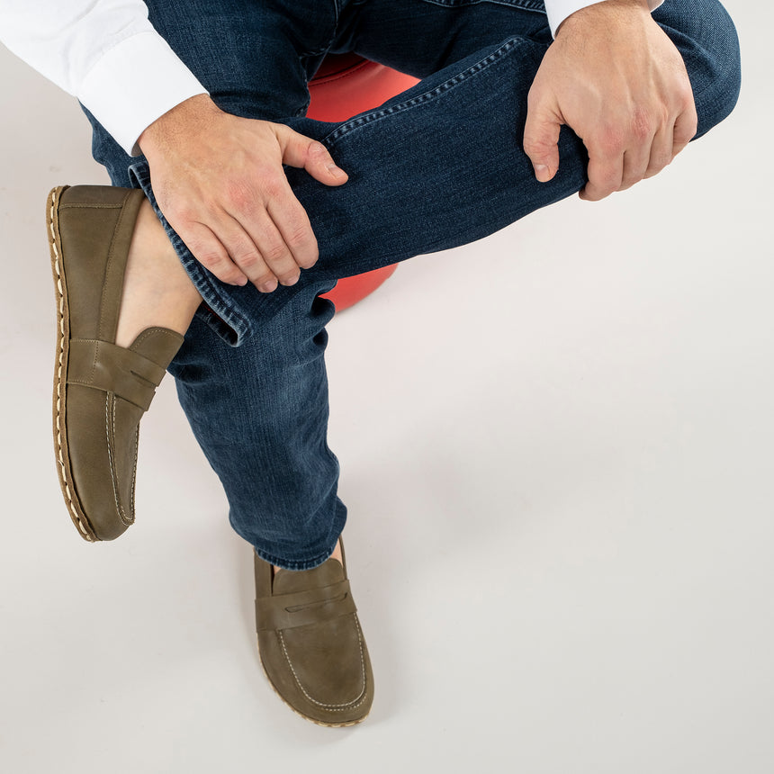 Men's Green Penny Loafers - Atlantis Handmade Shoes -