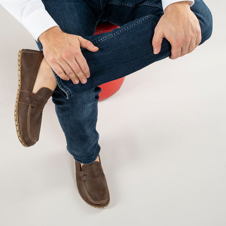 Men's Coffee Penny Loafers - Atlantis Handmade Shoes -