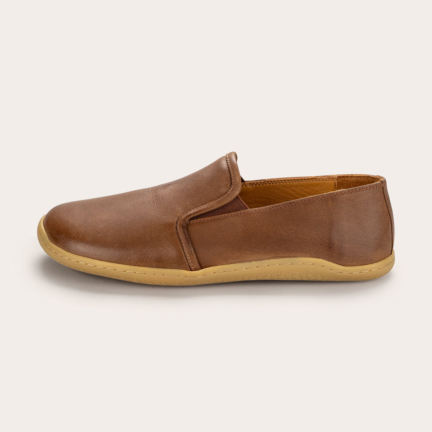 Sandfarbene Pennyloafer für Damen