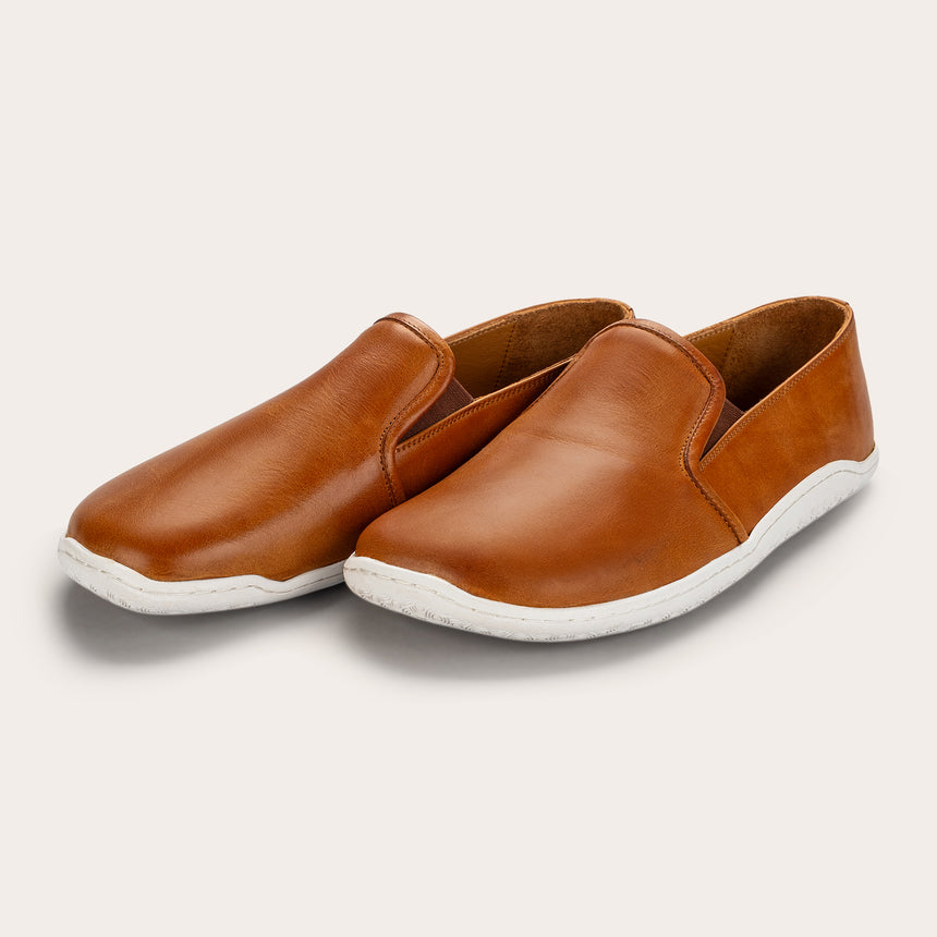 Sandfarbene Pennyloafer für Damen