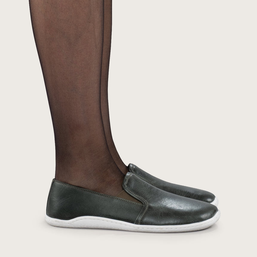 Sandfarbene Pennyloafer für Damen