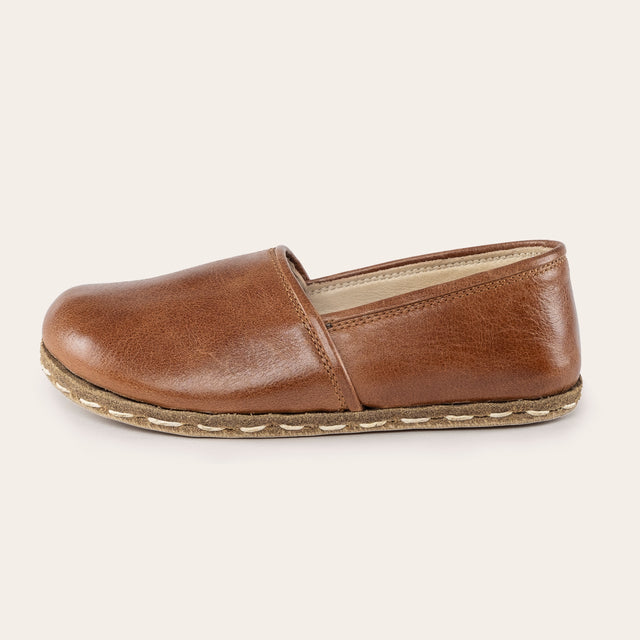 Kid's Brown Barefoot Loafers - Atlantis Handmade Shoes -