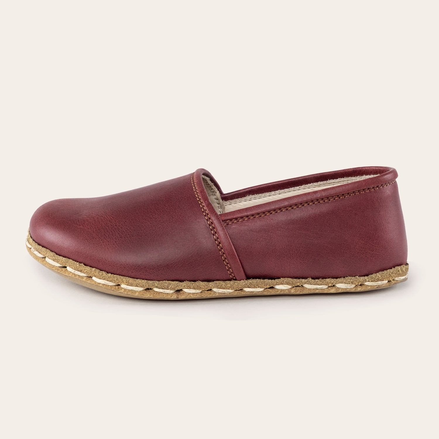 Kid's Red Barefoot Loafers - Atlantis Handmade Shoes -