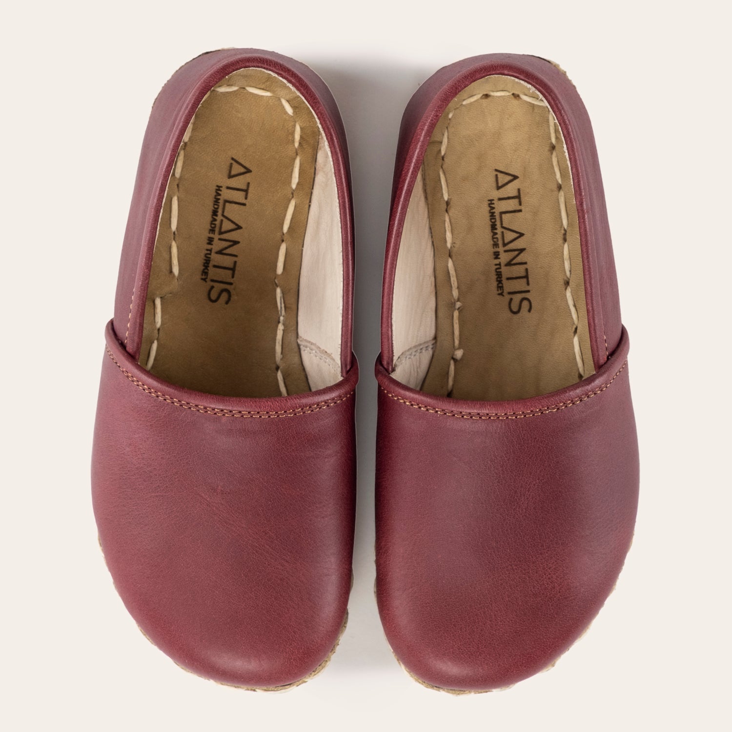 Kid's Red Barefoot Loafers - Atlantis Handmade Shoes -