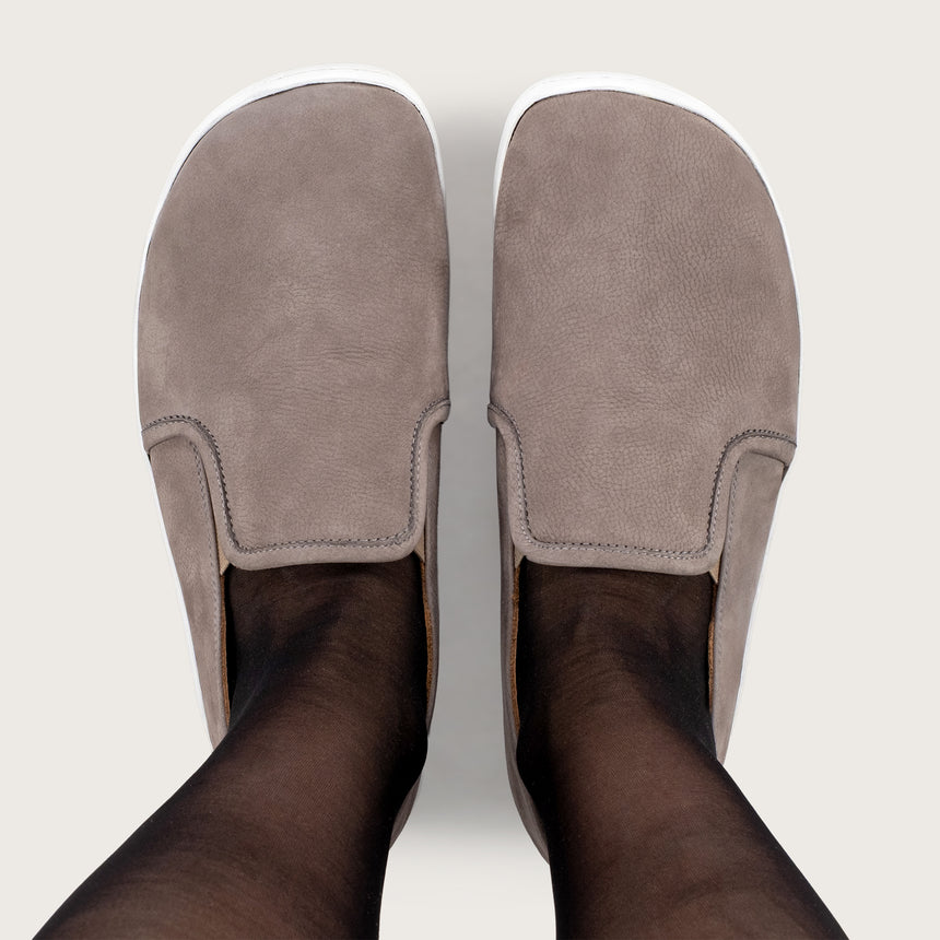 Sandfarbene Pennyloafer für Damen