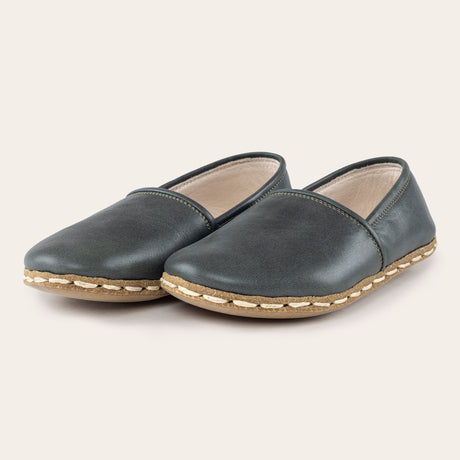 Kid's Green Barefoot Loafers - Atlantis Handmade Shoes -