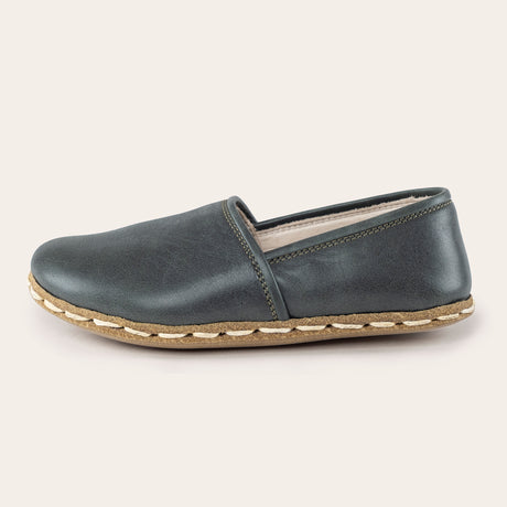 Kid's Green Barefoot Loafers - Atlantis Handmade Shoes -
