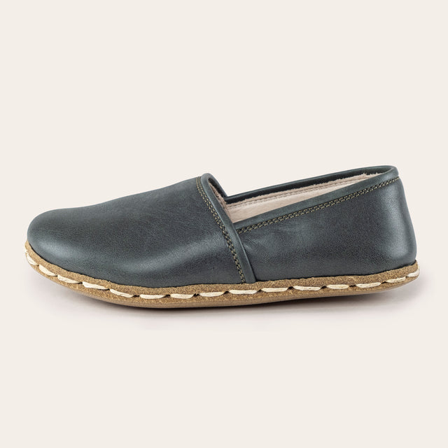Kid's Green Barefoot Loafers - Atlantis Handmade Shoes -