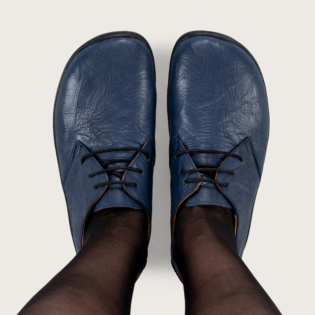 Women's Brushed Navy Oxfords - Atlantis Handmade Shoes -