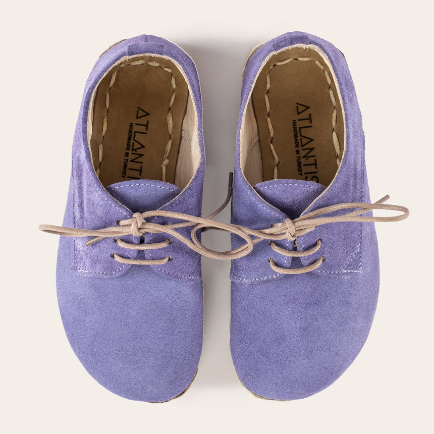 Kid's Lavender Barefoot Oxfords - Atlantis Handmade Shoes -