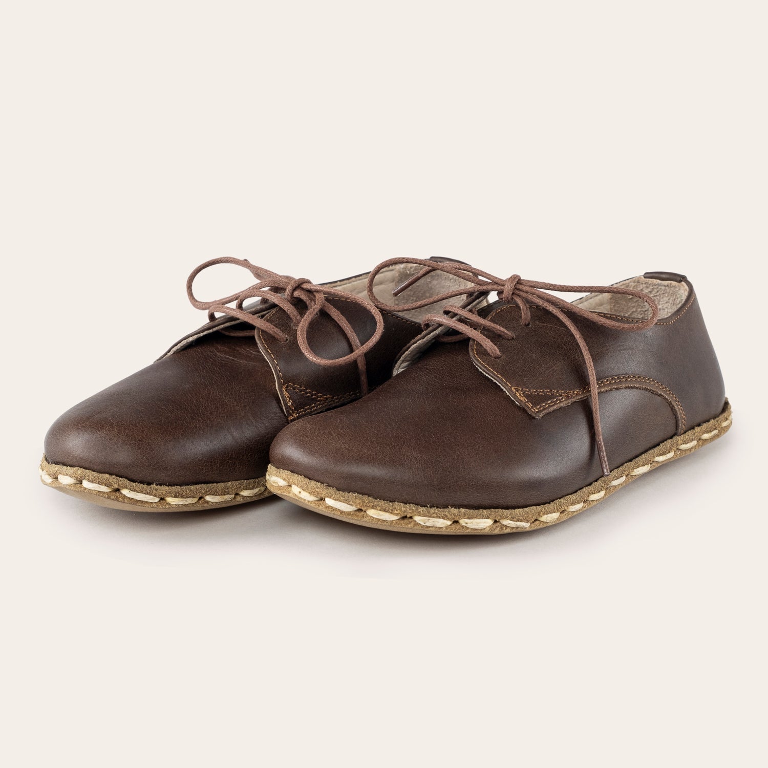 Kid's Coffee Barefoot Oxfords - Atlantis Handmade Shoes -