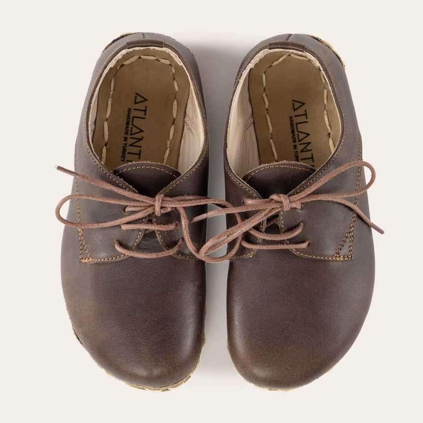 Kid's Coffee Barefoot Oxfords - Atlantis Handmade Shoes -