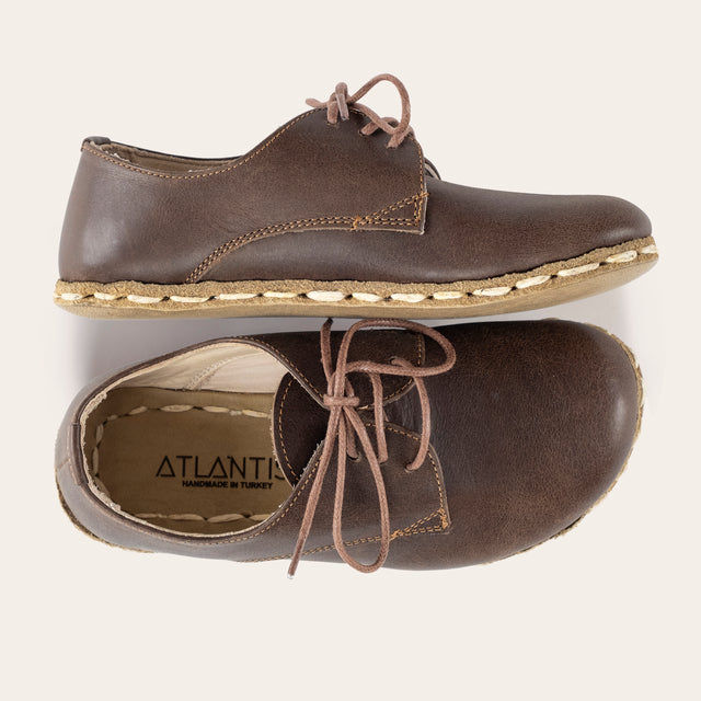 Kid's Coffee Barefoot Oxfords - Atlantis Handmade Shoes -
