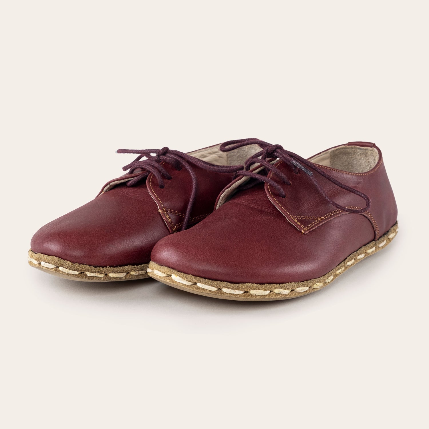 Kid's Red Barefoot Oxfords - Atlantis Handmade Shoes -