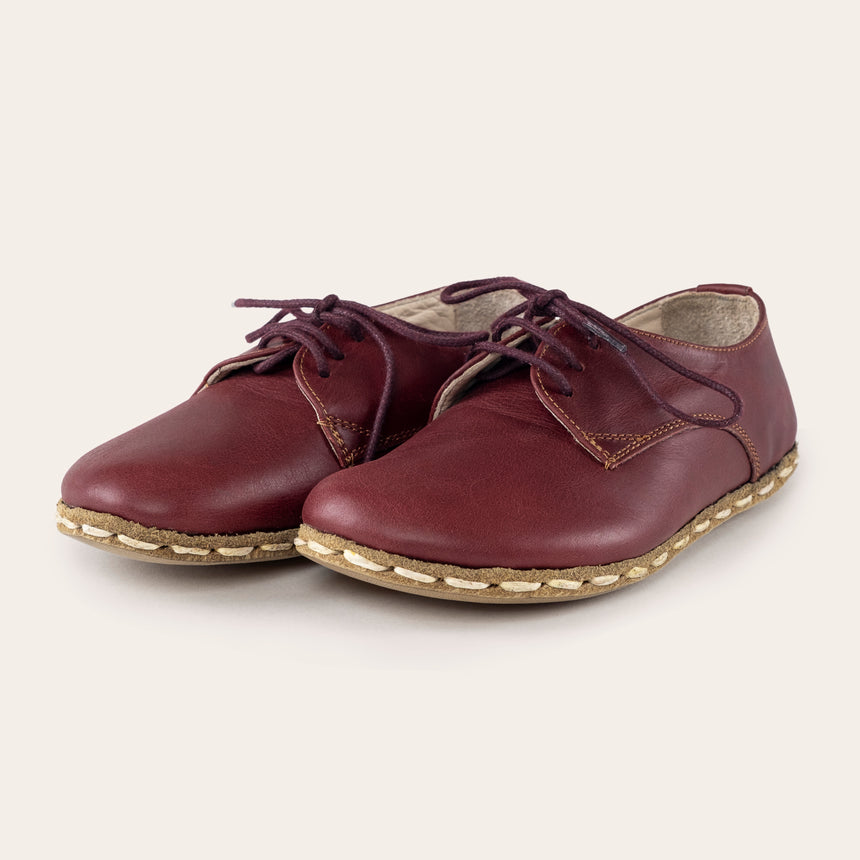 Kid's Red Barefoot Oxfords - Atlantis Handmade Shoes -