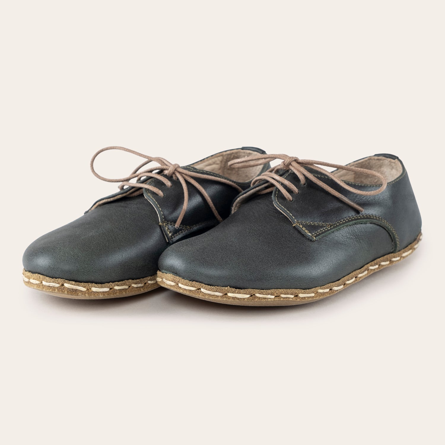 Kid's Green Barefoot Oxfords - Atlantis Handmade Shoes -