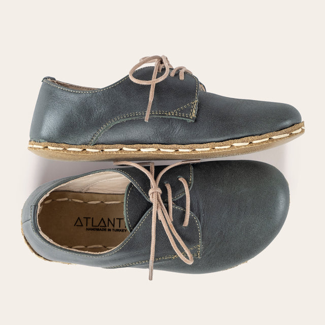 Kid's Green Barefoot Oxfords - Atlantis Handmade Shoes -