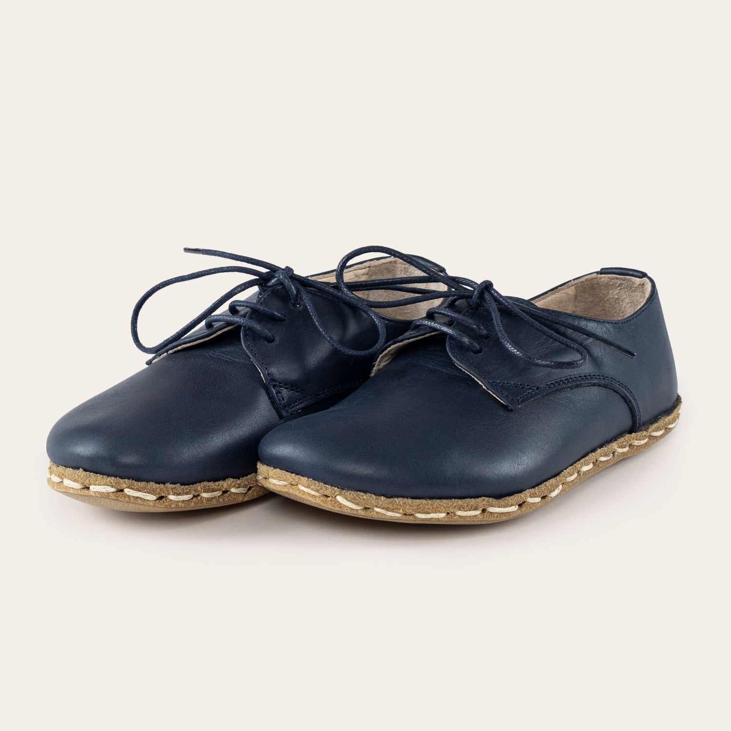 Kid's Blue Barefoot Oxfords - Atlantis Handmade Shoes -