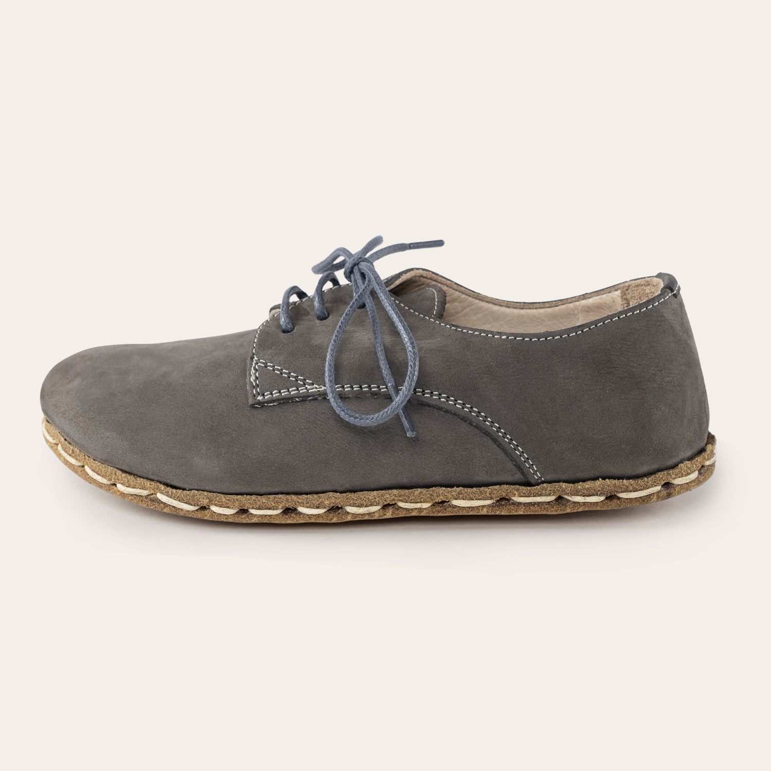 Kid's Gray Barefoot Oxfords - Atlantis Handmade Shoes -