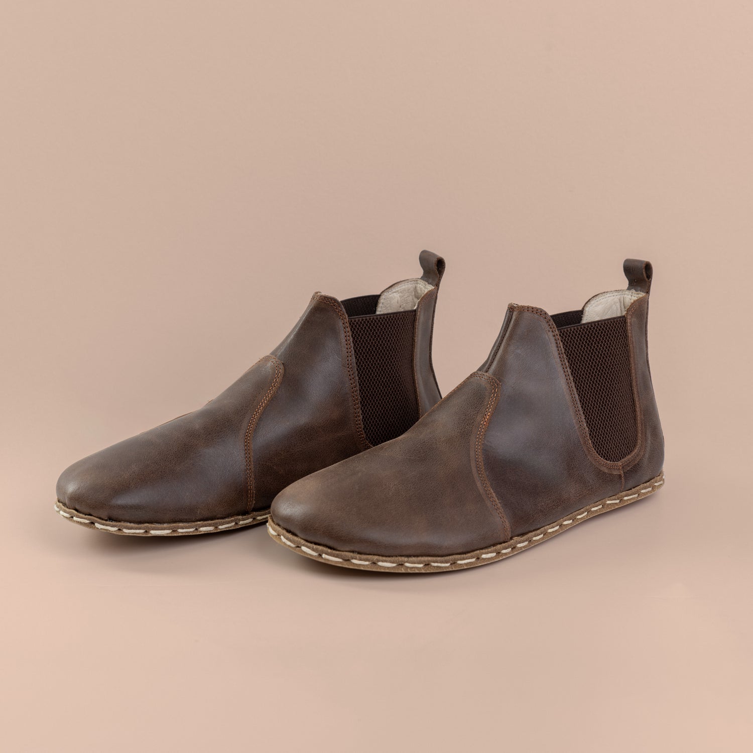 Barfuß-Chelsea-Boots für Herren in Dunkelbraun