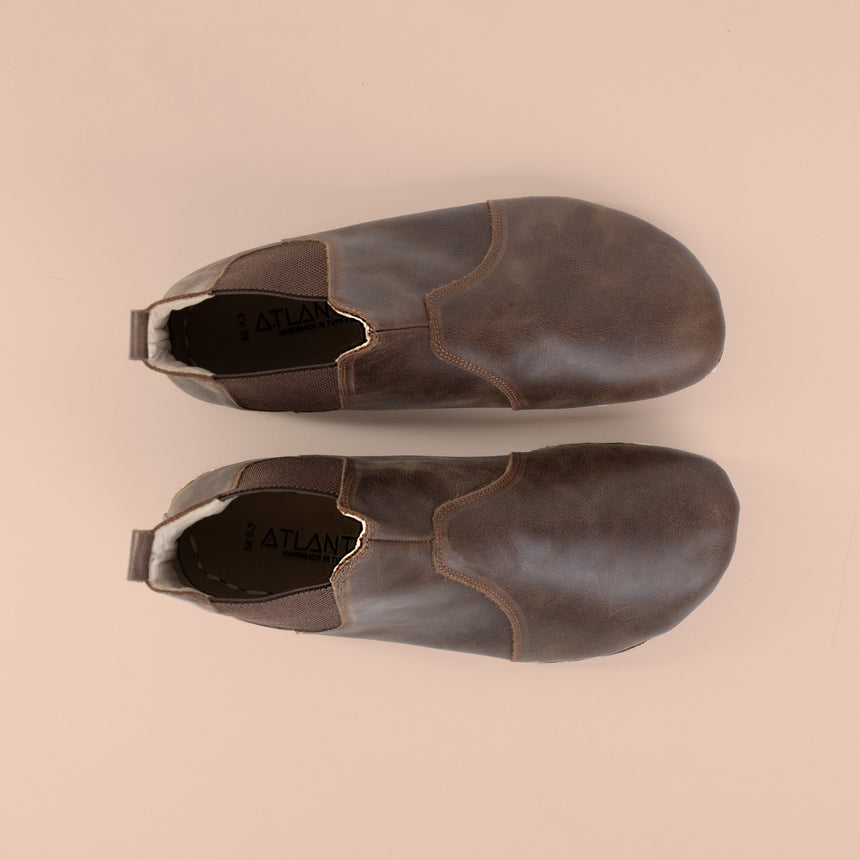 Barfuß-Chelsea-Boots für Herren in Dunkelbraun