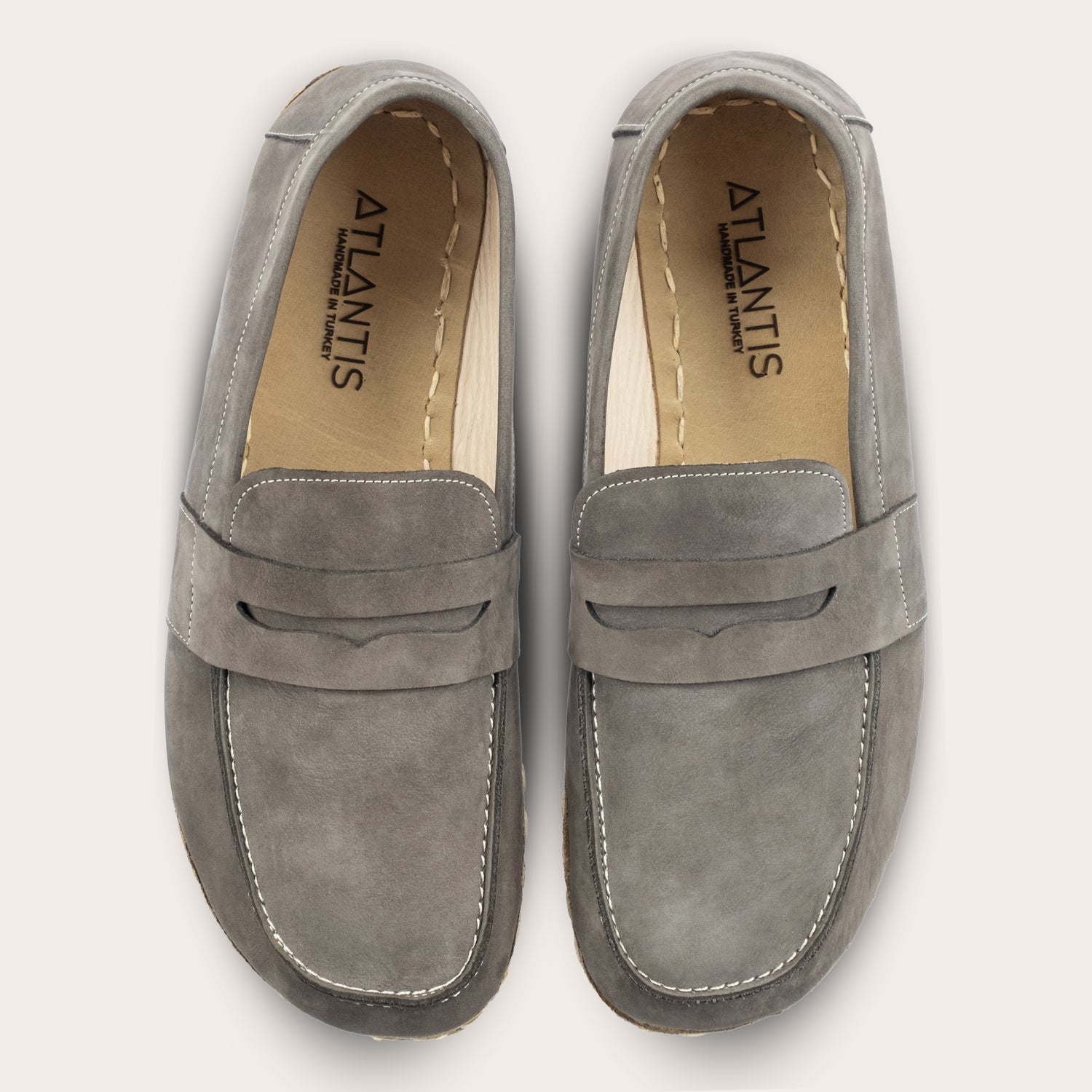 Graue Pennyloafer für Damen