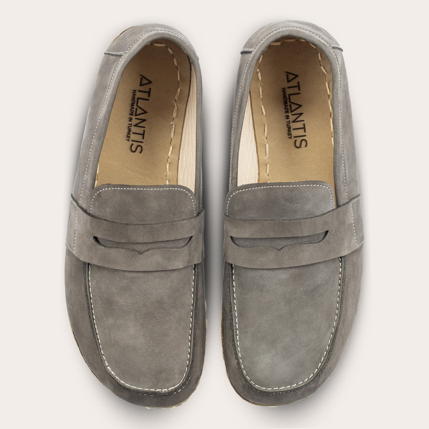 Graue Pennyloafer für Damen