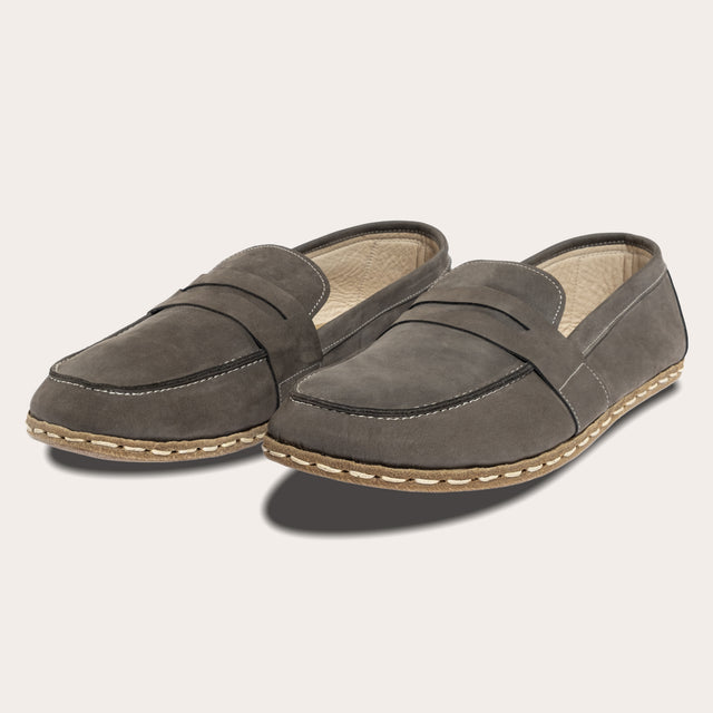 Graue Pennyloafer für Damen