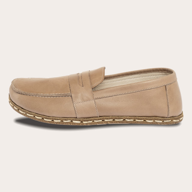 Hellbraune Pennyloafer für Damen
