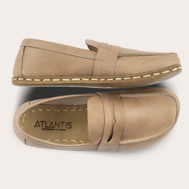 Hellbraune Pennyloafer für Damen